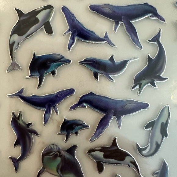 Sticker collection fish aquatic sparkly x 2  package. NIP - Picture 2 of 7